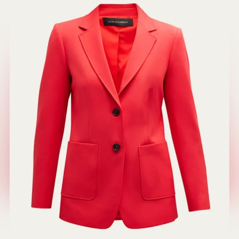 KOBI HALPERIN Red Waverly Singlr Breasted Two Button Blazer Jacket‎ XL MSRP $598